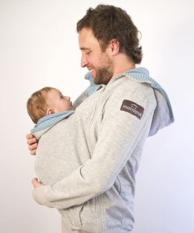 Baby carrying and pregnancy coat - gray sweatshirt