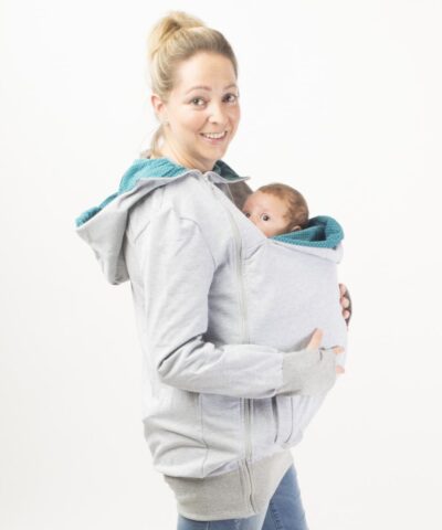 Baby carrying and pregnancy coat -  gray sweatshirt