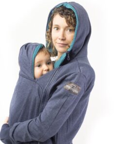 Baby carrying and pregnancy coat – blue jeans sweatshirt