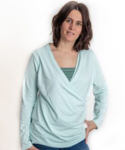 Samarreta lactància i embaràs turquesa - Màniga llarga