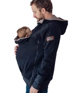 Sudadera porteo, embarazo y estándar negra + insertable-Talla grande