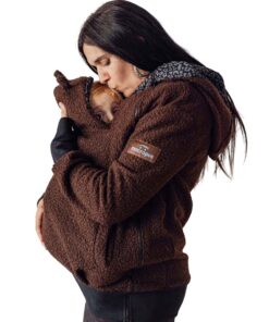 Abrigo porteo, embarazo y estándar chocolate+ insertable-Talla pequeña