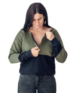 Sudadera lactancia corta topo caqui