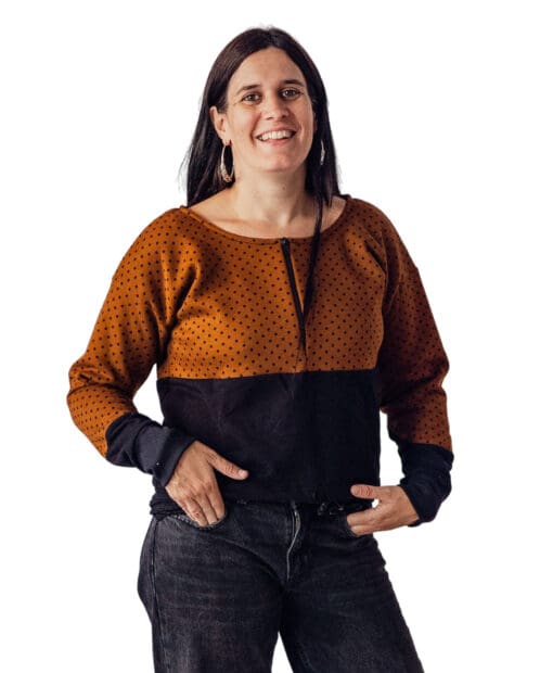 Sudadera lactancia corta topo marrón - Imagen 2