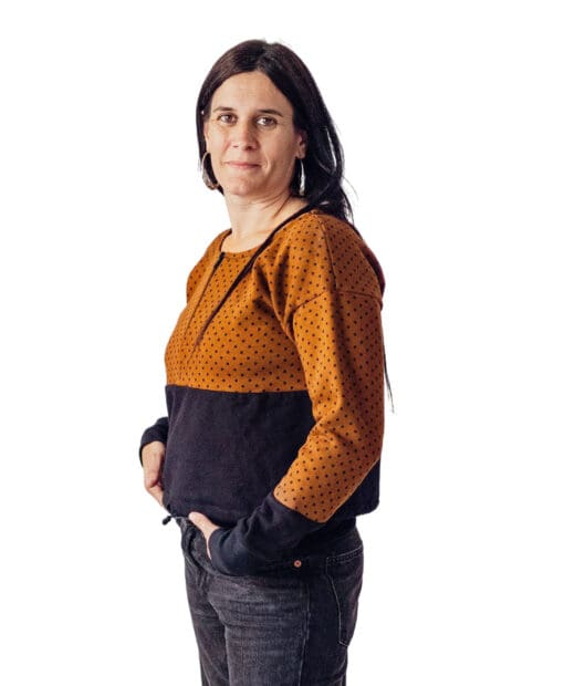 Sudadera lactancia corta topo marrón