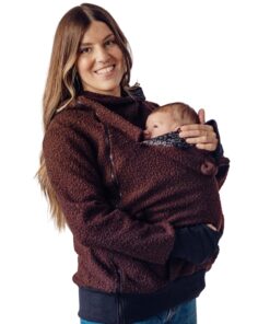 Abrigo porteo, embarazo y estándar chocolate+ insertable-Talla grande