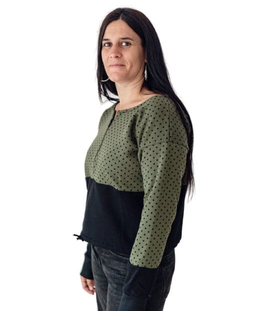 Sudadera lactancia corta topo caqui - Imagen 2