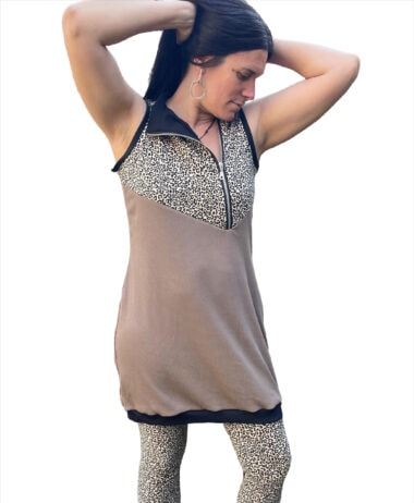 Vestido normal, lactancia marrón leopardo